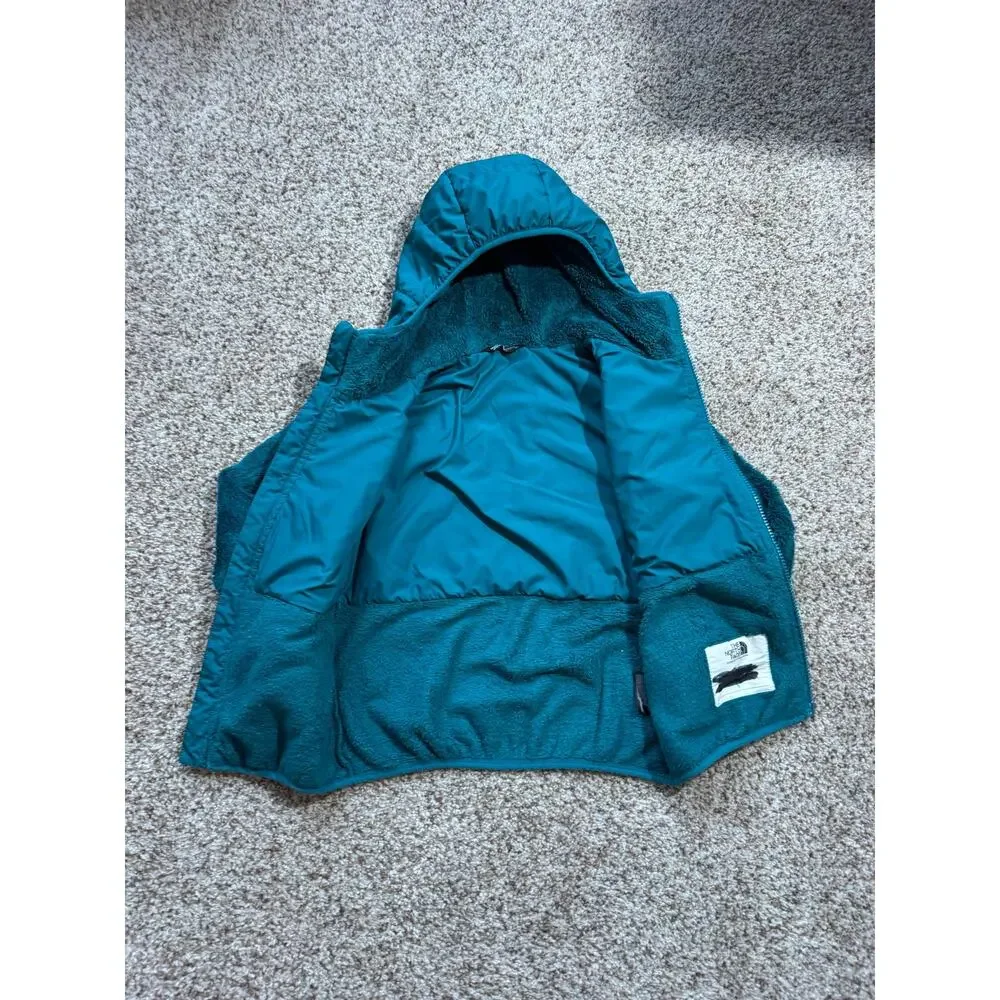 The North Face Girl's Mashup Hybrid Fleece Puffer Hooded Jacket Teal Size M/10